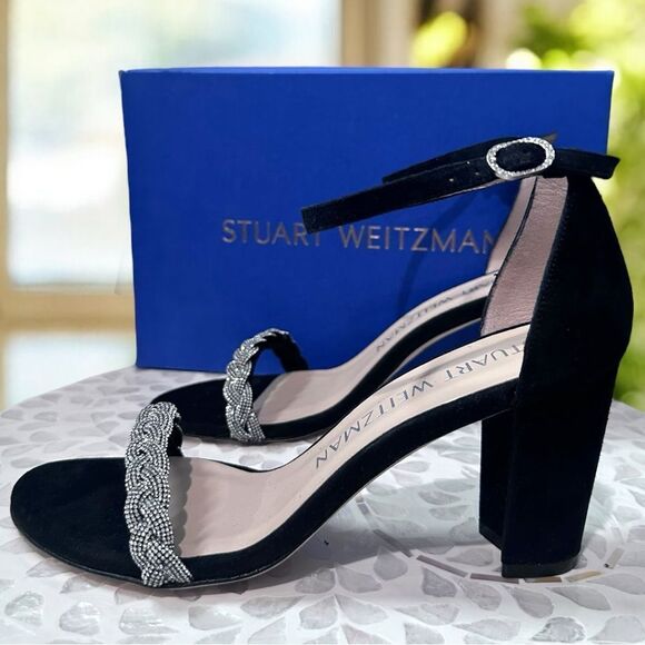 Stuart Weitzman Embellished Women's Nearlynude Highshine Sandal EUR 39 US 8.5 - Picture 6 of 13